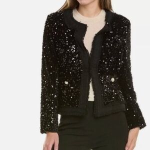 Nanette Lepore Black Sequin Blazer